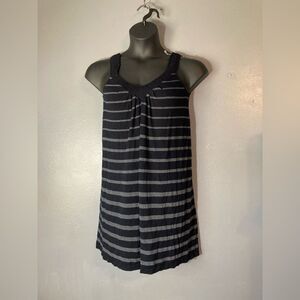 JJ Authentic Black And Gray Striped Micro Mini Dress